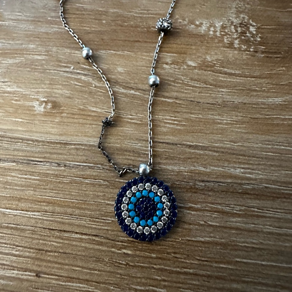 Evil Eye Sterling Silver Necklace 925